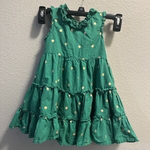 Christian Siriano Green Dress W Gold Shamrocks Size 2T Lucky Irish